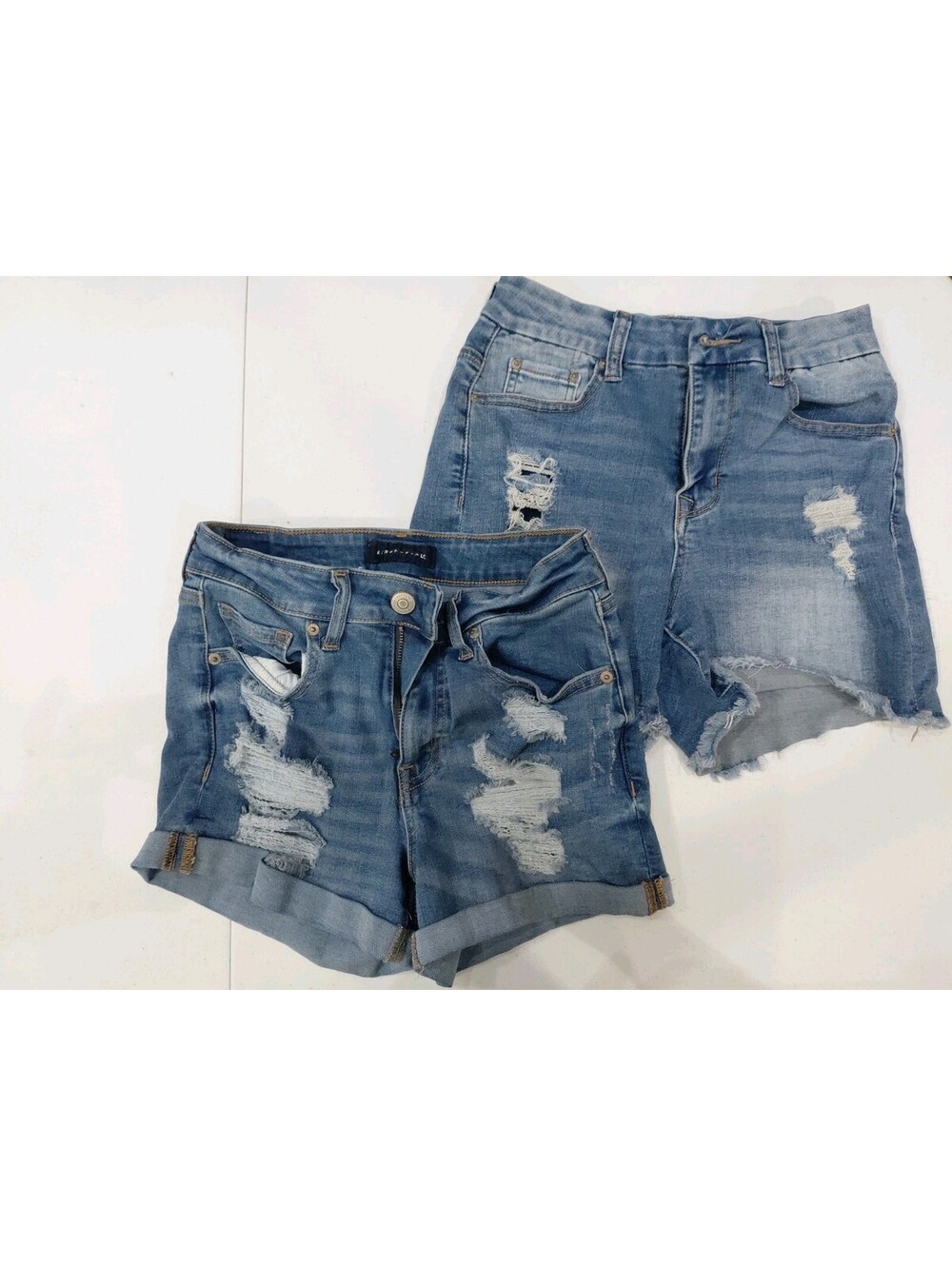 Aeropostale And RUE 21 Curvy High Rise Distressed Cuffed Jean Shorts Bundle